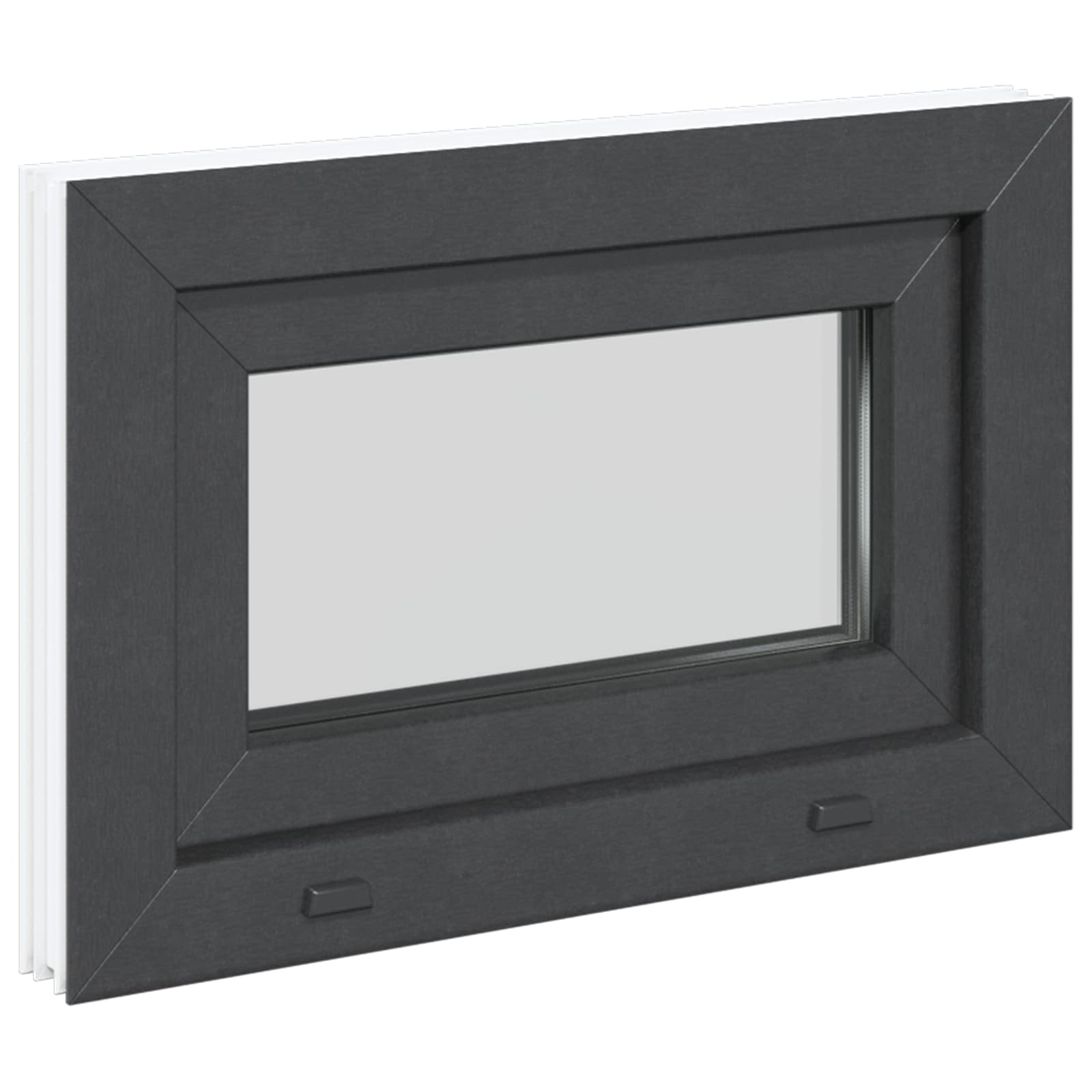 Παράθυρο Κάτω Στρώματος RISOR 60 x 40 cm PVC και Γυαλί Ανθρακί - Pakobazaar