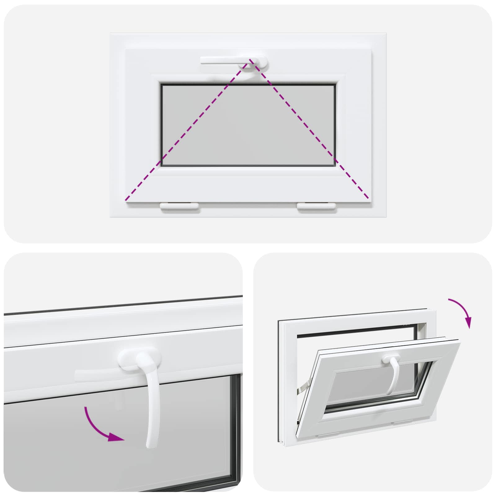 Παράθυρο Κάτω Στρώματος RISOR 60 x 40 cm PVC και Γυαλί Ανθρακί - Pakobazaar
