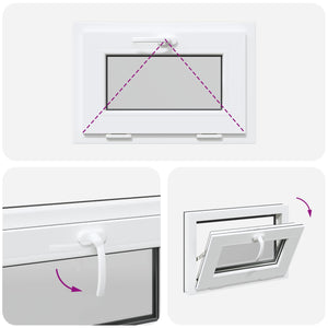 Παράθυρο Κάτω Στρώματος RISOR 60 x 40 cm PVC και Γυαλί Ανθρακί - Pakobazaar