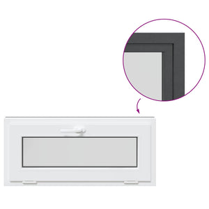 Παράθυρο Κάτω Στρώματος RISOR 90 x 40 cm PVC και Γυαλί Ανθρακί - Pakobazaar