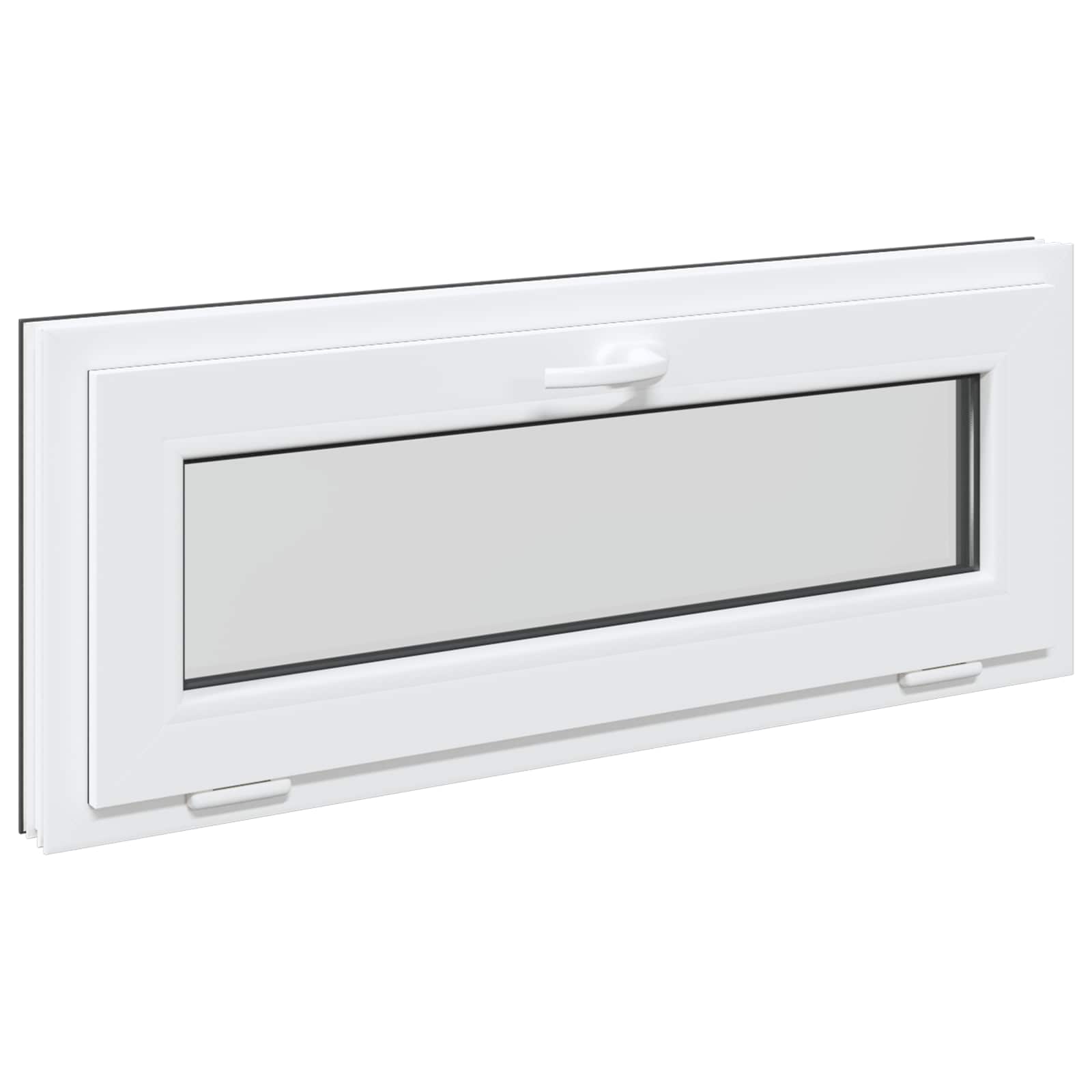 Παράθυρο Κάτω Στρώματος RISOR 100 x 40 cm PVC και Γυαλί Ανθρακί - Pakobazaar