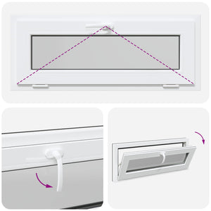 Παράθυρο Κάτω Στρώματος RISOR 100 x 40 cm PVC και Γυαλί Ανθρακί - Pakobazaar