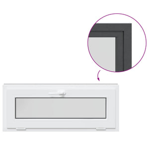Παράθυρο Κάτω Στρώματος RISOR 110 x 40 cm PVC και Γυαλί Ανθρακί - Pakobazaar