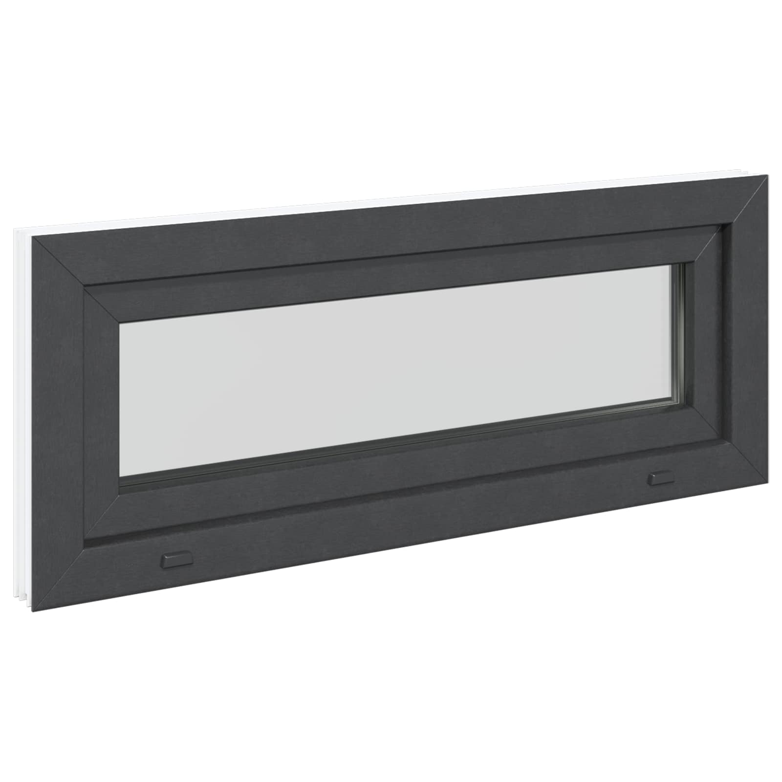 Παράθυρο Κάτω Στρώματος RISOR 110 x 40 cm PVC και Γυαλί Ανθρακί - Pakobazaar