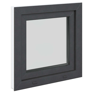 Παράθυρο Κάτω Στρώματος RISOR Ανθρακί 50 x 50 cm PVC και Γυαλί - Pakobazaar