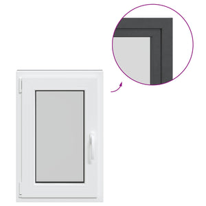 Παράθυρο Κάτω Στρώματος RISOR Ανθρακί 50 x 75 cm PVC και Γυαλί - Pakobazaar