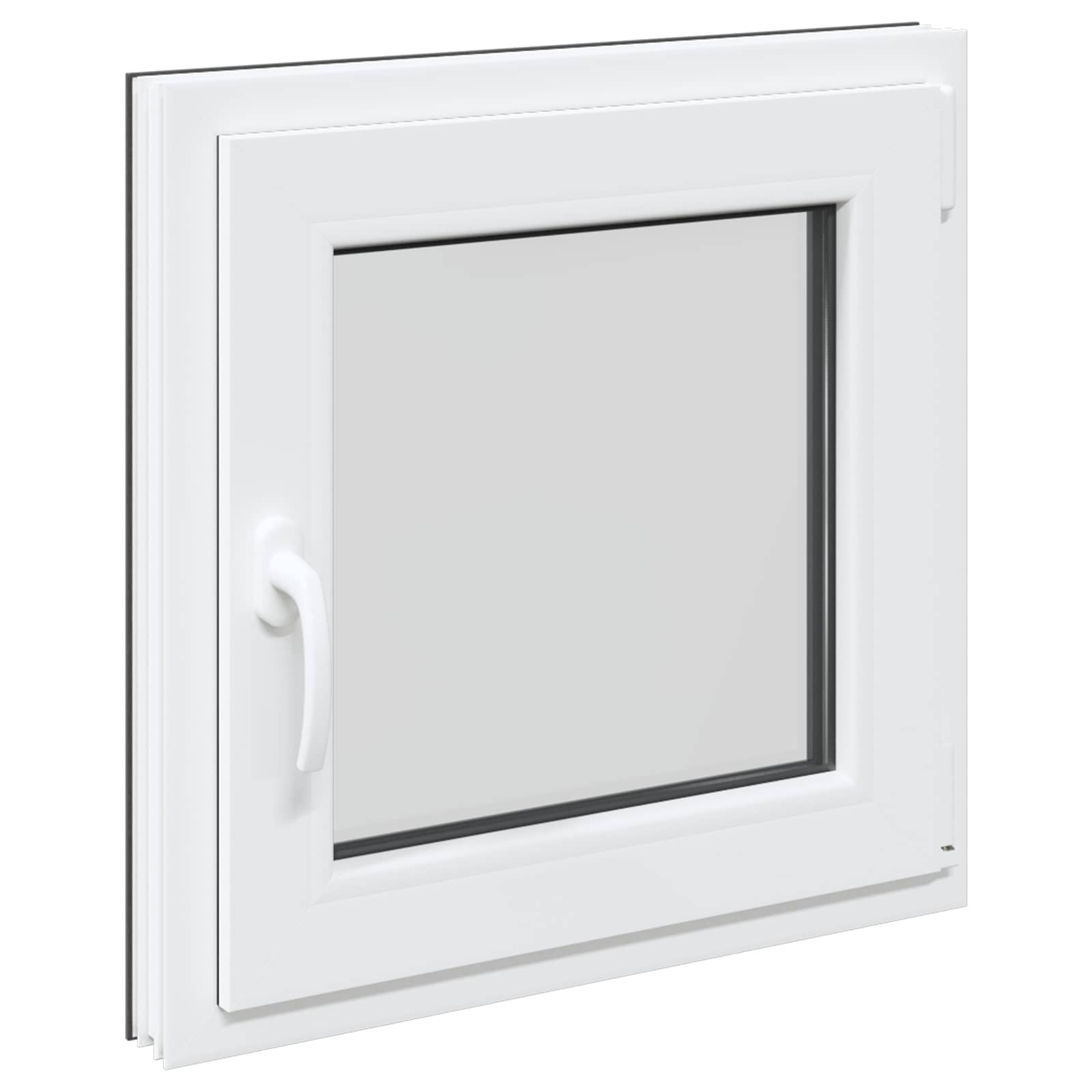 Παράθυρο Κάτω Στρώματος RISOR Ανθρακί 60 x 60 cm PVC και Γυαλί - Pakobazaar