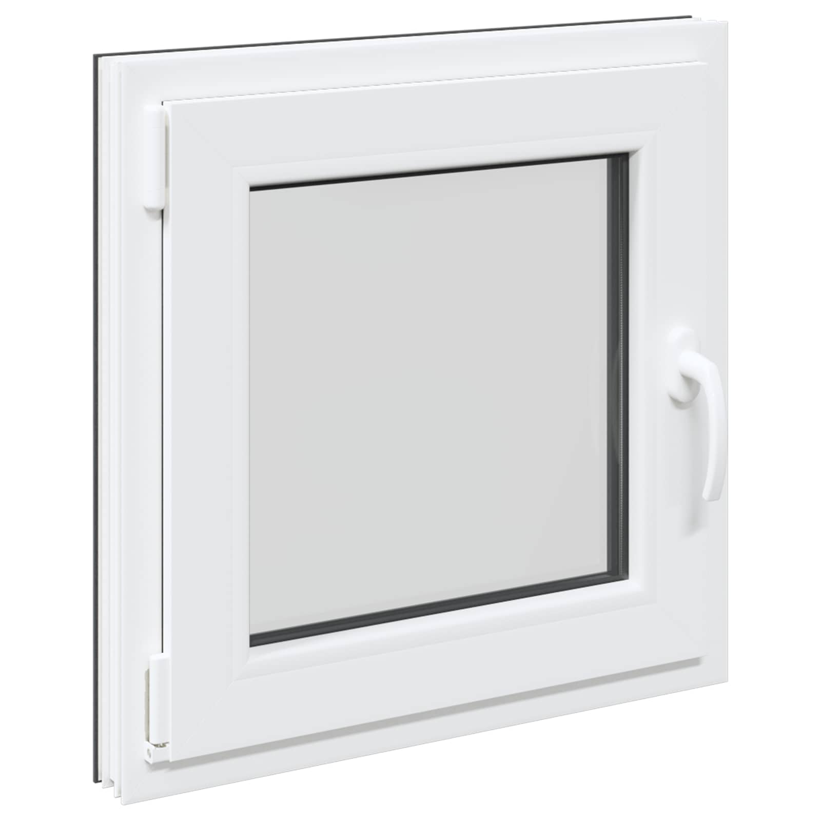 Παράθυρο Κάτω Στρώματος RISOR Ανθρακί 60 x 60 cm PVC και Γυαλί - Pakobazaar