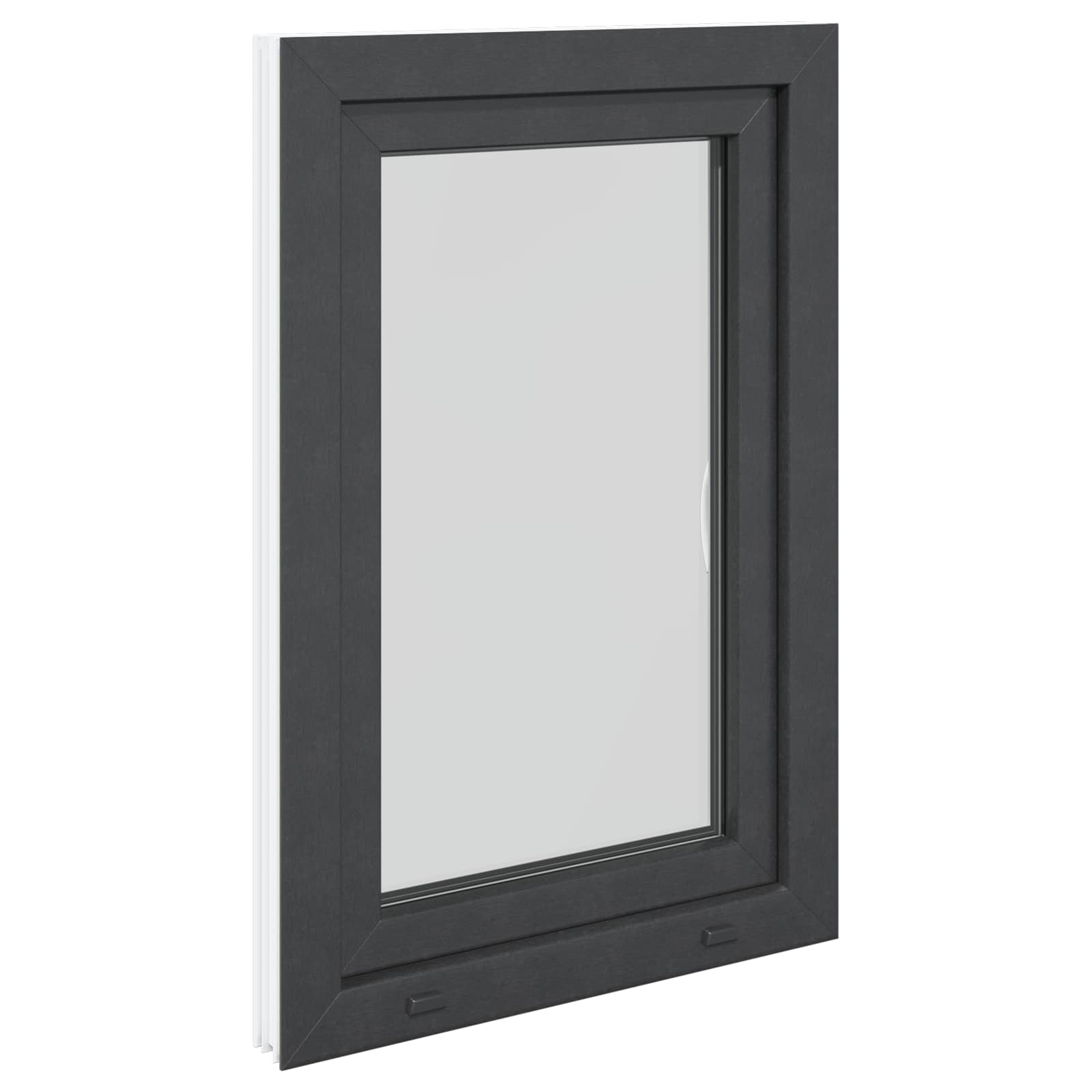 Παράθυρο Κάτω Στρώματος RISOR Ανθρακί 60 x 90 cm PVC και Γυαλί - Pakobazaar
