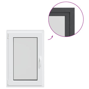 Παράθυρο Κάτω Στρώματος RISOR Ανθρακί 60 x 100 cm PVC και Γυαλί - Pakobazaar