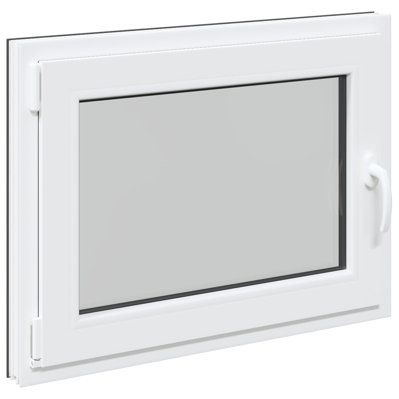 Παράθυρο Κάτω Στρώματος RISOR Ανθρακί 80 x 50 cm PVC και Γυαλί - Pakobazaar