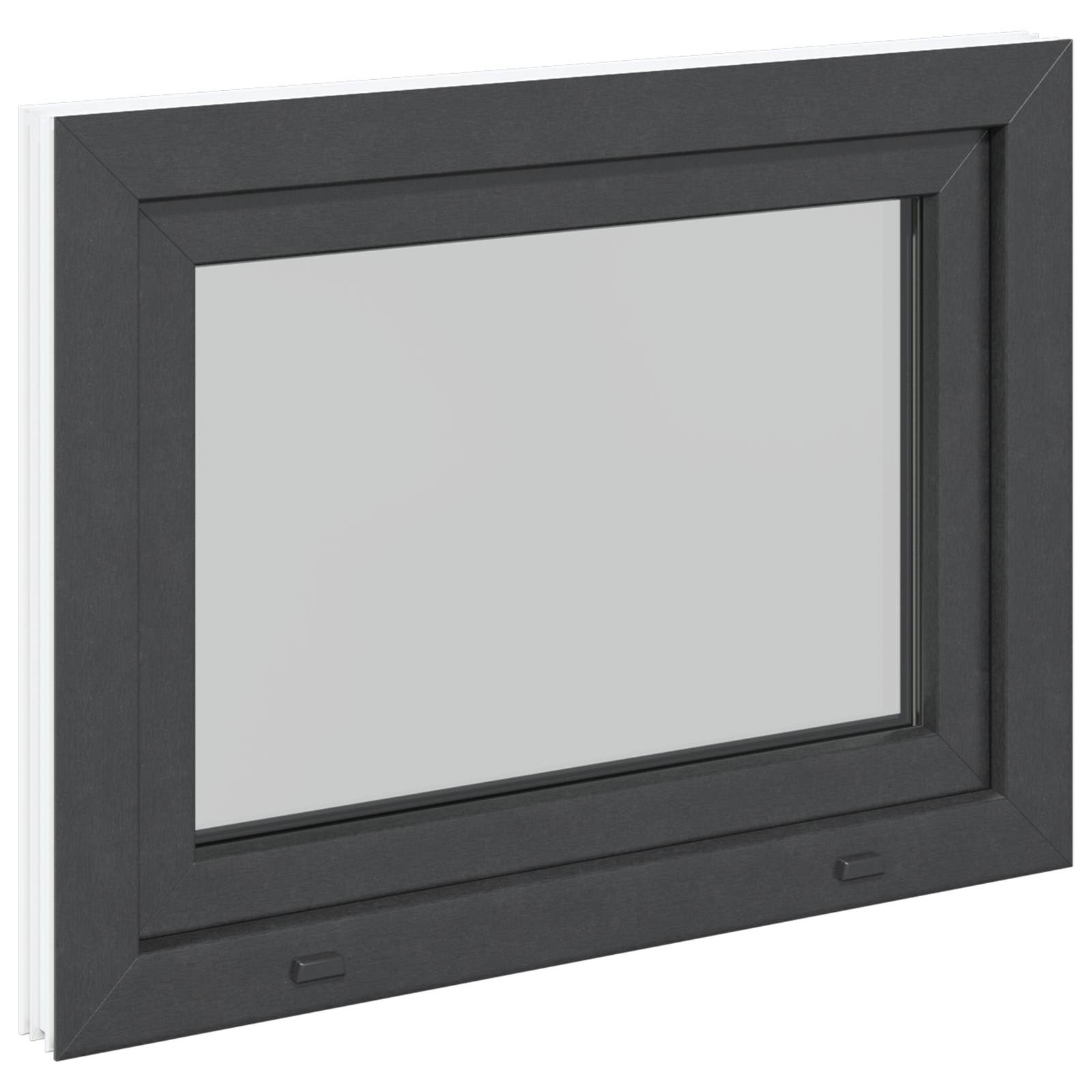 Παράθυρο Κάτω Στρώματος RISOR Ανθρακί 80 x 50 cm PVC και Γυαλί - Pakobazaar