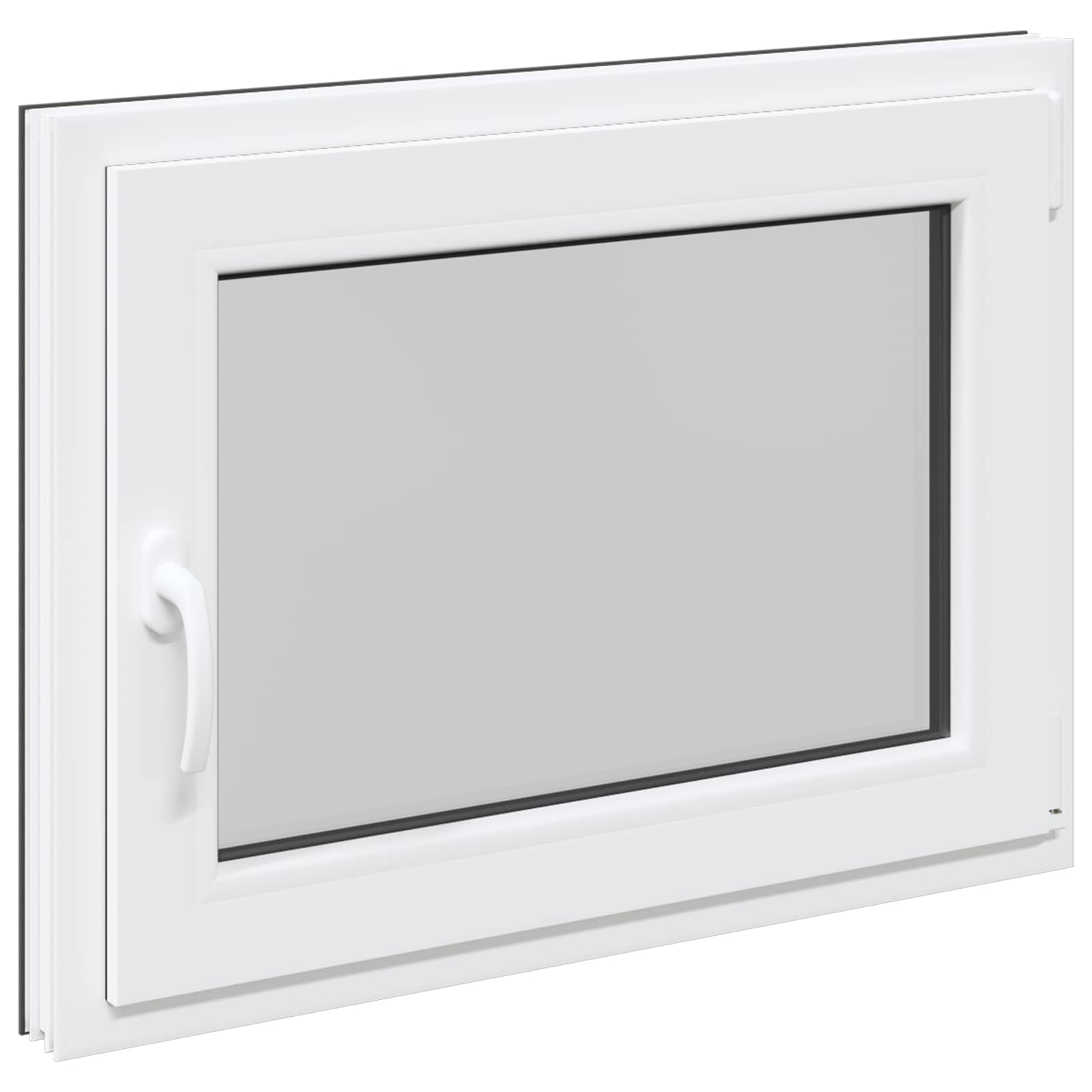 Παράθυρο Κάτω Στρώματος RISOR Ανθρακί 80 x 50 cm PVC και Γυαλί - Pakobazaar