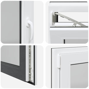 Παράθυρο Κάτω Στρώματος RISOR Ανθρακί 80 x 60 cm PVC και Γυαλί - Pakobazaar