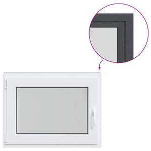 Παράθυρο Κάτω Στρώματος RISOR Ανθρακί 80 x 60 cm PVC και Γυαλί - Pakobazaar