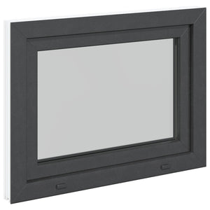 Παράθυρο Κάτω Στρώματος RISOR Ανθρακί 80 x 60 cm PVC και Γυαλί - Pakobazaar