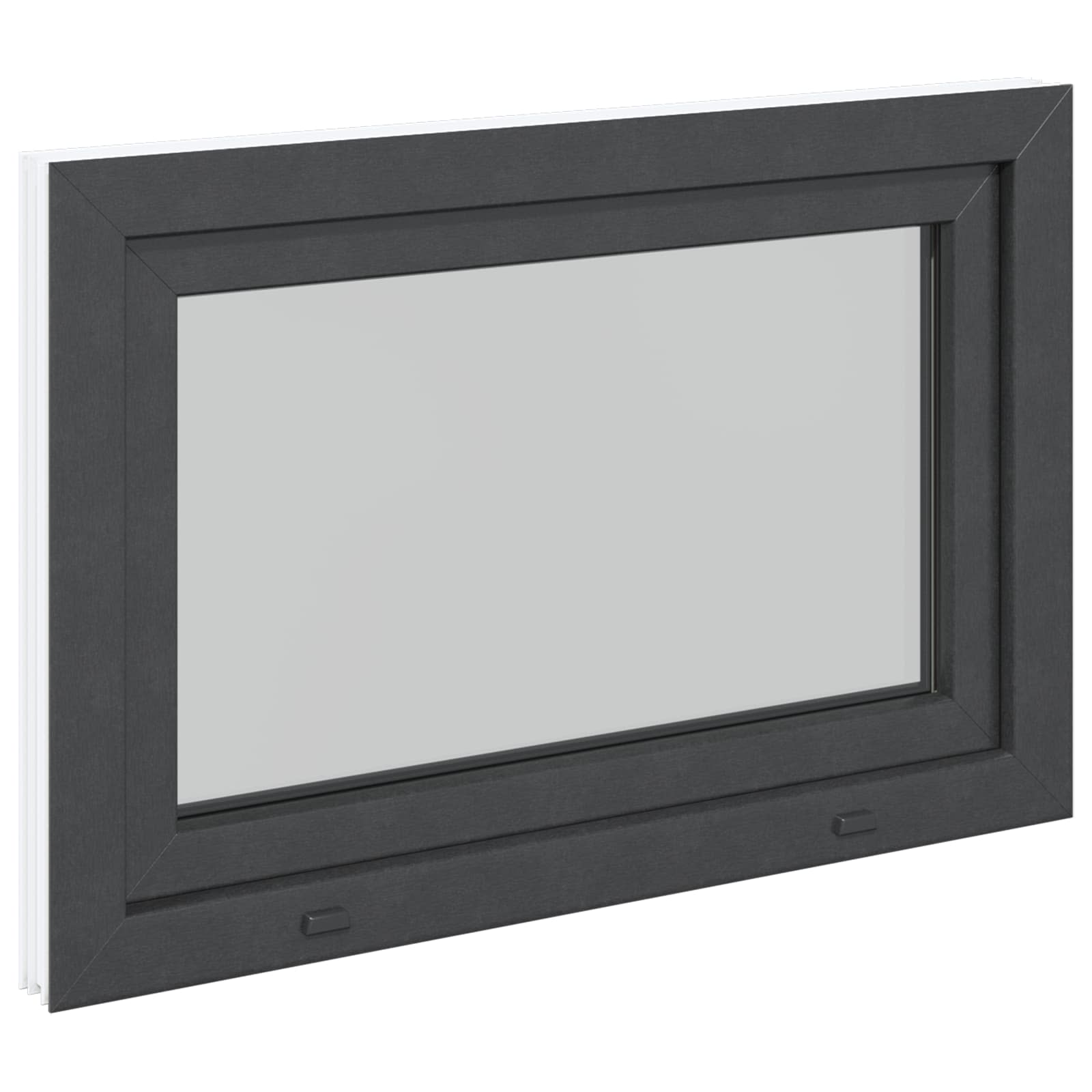 Παράθυρο Κάτω Στρώματος RISOR Ανθρακί 80 x 70 cm PVC και Γυαλί - Pakobazaar