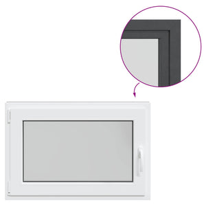 Παράθυρο Κάτω Στρώματος RISOR Ανθρακί 90 x 60 cm PVC και Γυαλί - Pakobazaar