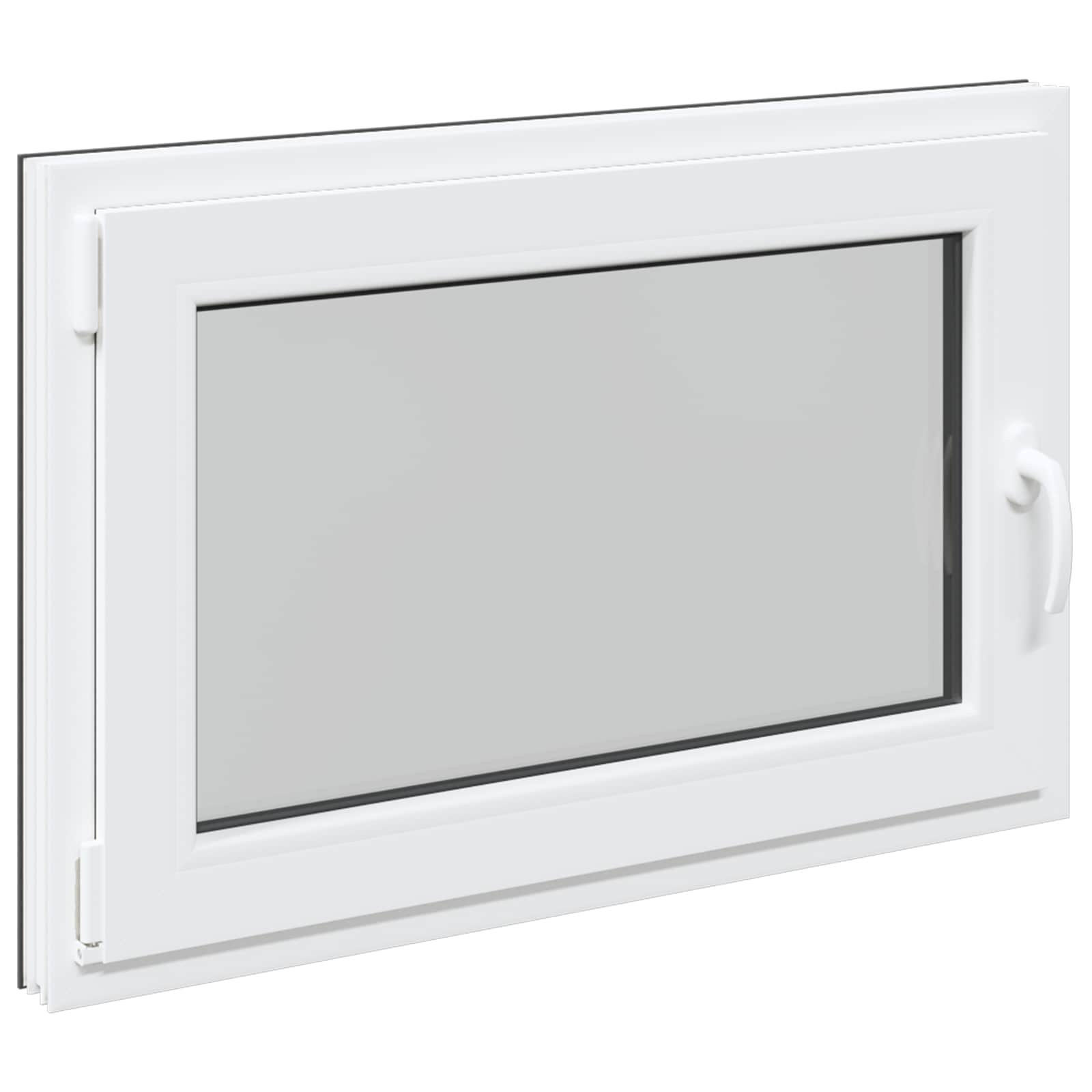 Παράθυρο Κάτω Στρώματος RISOR Ανθρακί 90 x 60 cm PVC και Γυαλί - Pakobazaar
