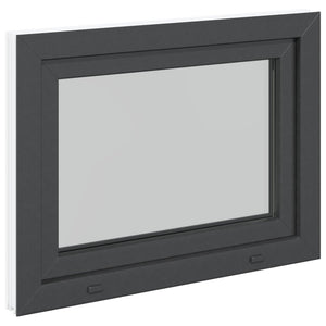 Παράθυρο Κάτω Στρώματος RISOR Ανθρακί 90 x 60 cm PVC και Γυαλί - Pakobazaar