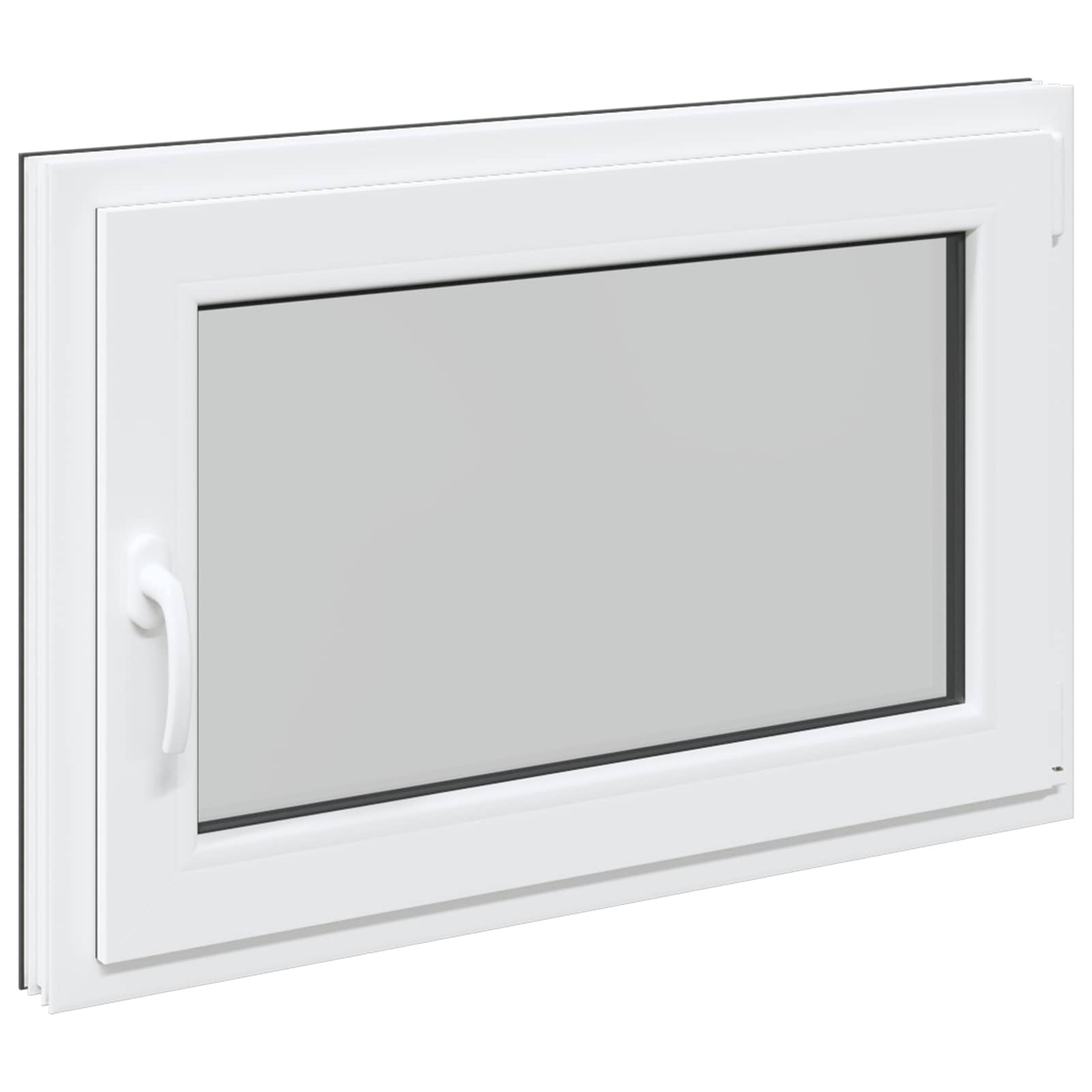 Παράθυρο Κάτω Στρώματος RISOR Ανθρακί 90 x 60 cm PVC και Γυαλί - Pakobazaar
