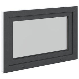 Παράθυρο Κάτω Στρώματος RISOR Ανθρακί 90 x 60 cm PVC και Γυαλί - Pakobazaar
