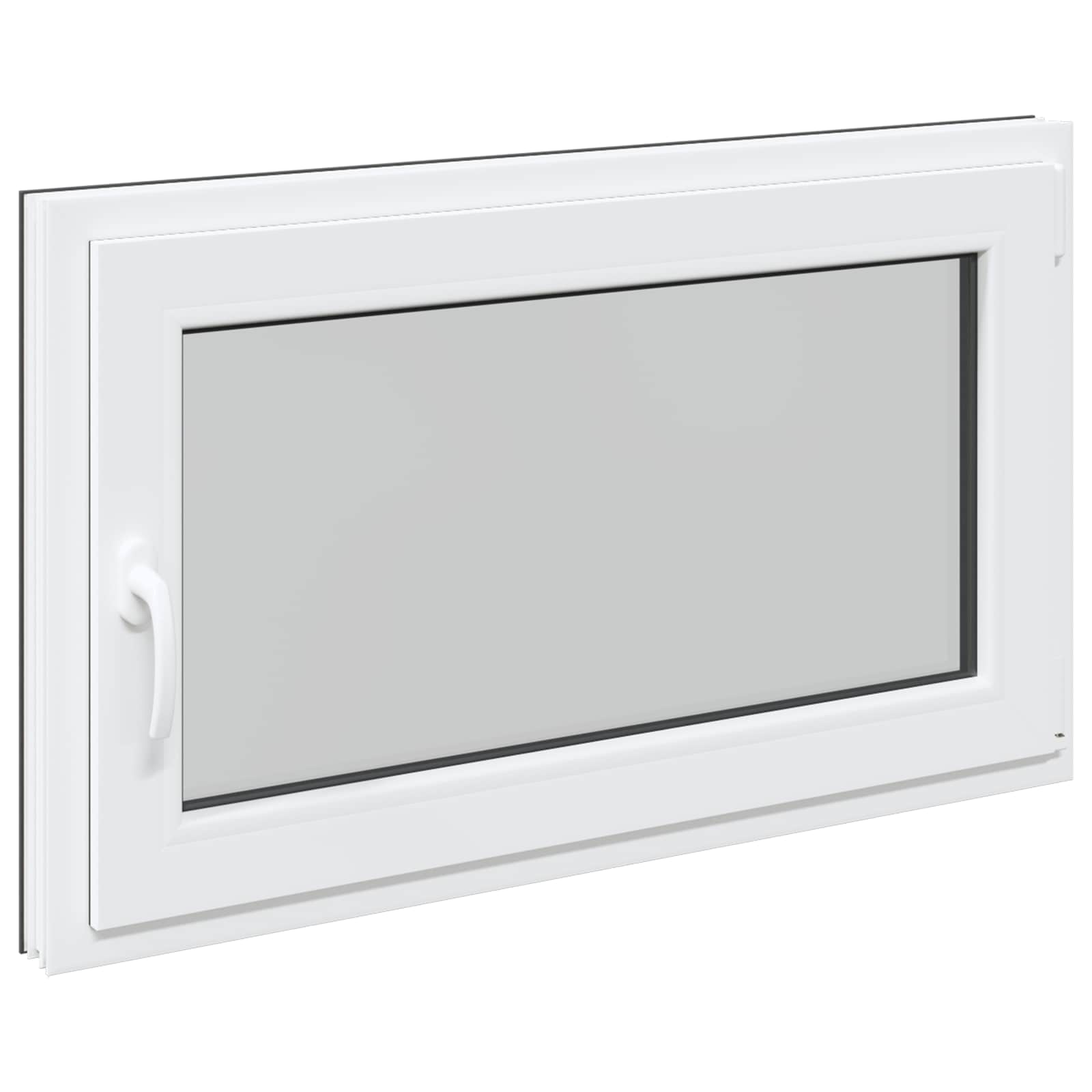 Παράθυρο Κάτω Στρώματος RISOR Ανθρακί 100 x 60 cm PVC και Γυαλί - Pakobazaar