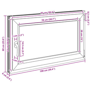 Παράθυρο Κάτω Στρώματος RISOR Ανθρακί 100 x 60 cm PVC και Γυαλί - Pakobazaar