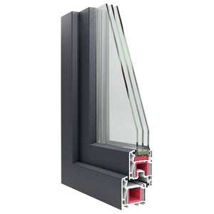 Παράθυρο Κάτω Στρώματος RISOR Ανθρακί 100 x 60 cm PVC και Γυαλί - Pakobazaar