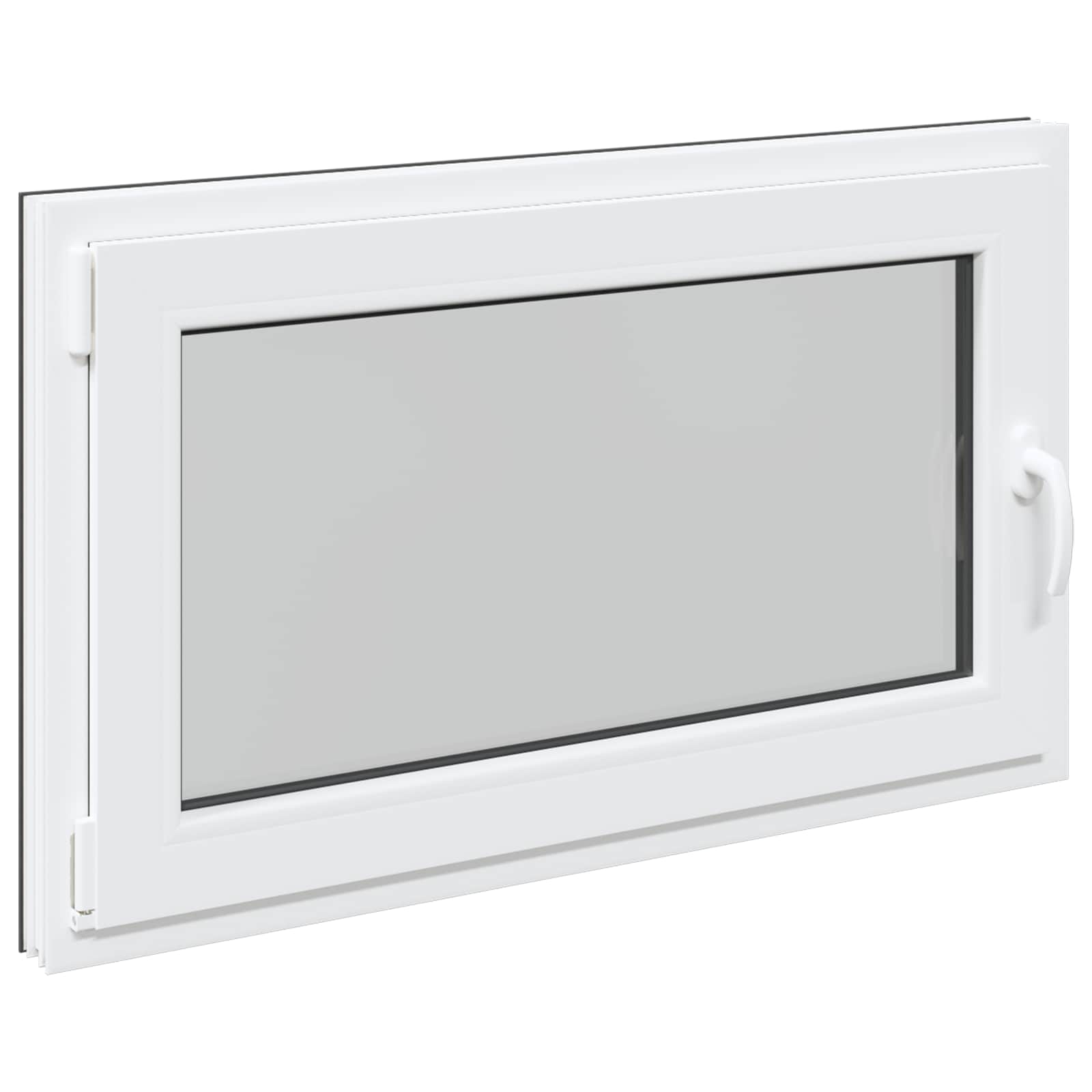 Παράθυρο Κάτω Στρώματος RISOR Ανθρακί 100 x 60 cm PVC και Γυαλί - Pakobazaar