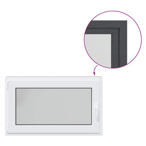 Παράθυρο Κάτω Στρώματος RISOR Ανθρακί 100 x 70 cm PVC και Γυαλί - Pakobazaar
