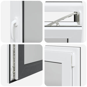 Παράθυρο Κάτω Στρώματος RISOR Ανθρακί 110 x 50 cm PVC και Γυαλί - Pakobazaar