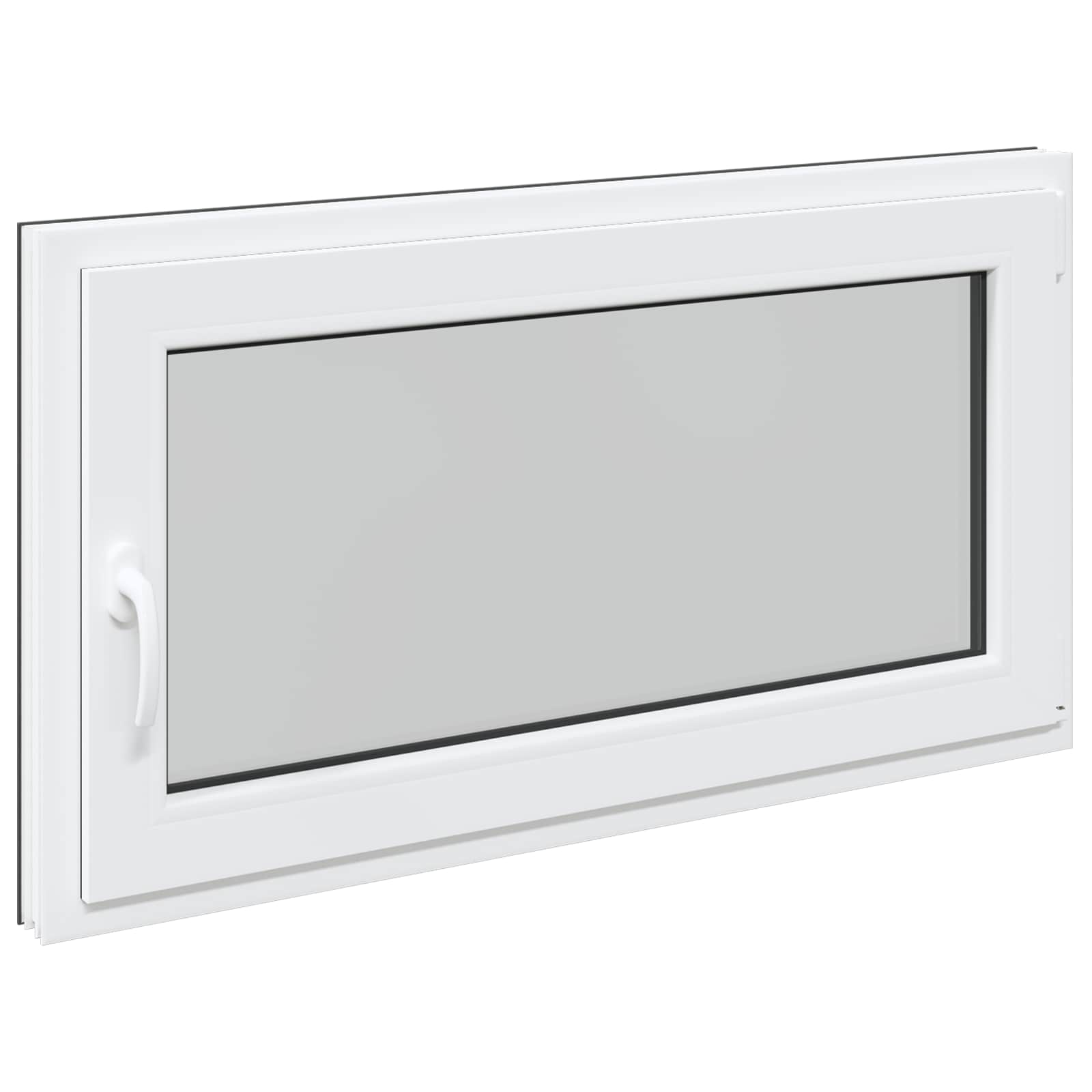 Παράθυρο Κάτω Στρώματος RISOR Ανθρακί 110 x 50 cm PVC και Γυαλί - Pakobazaar