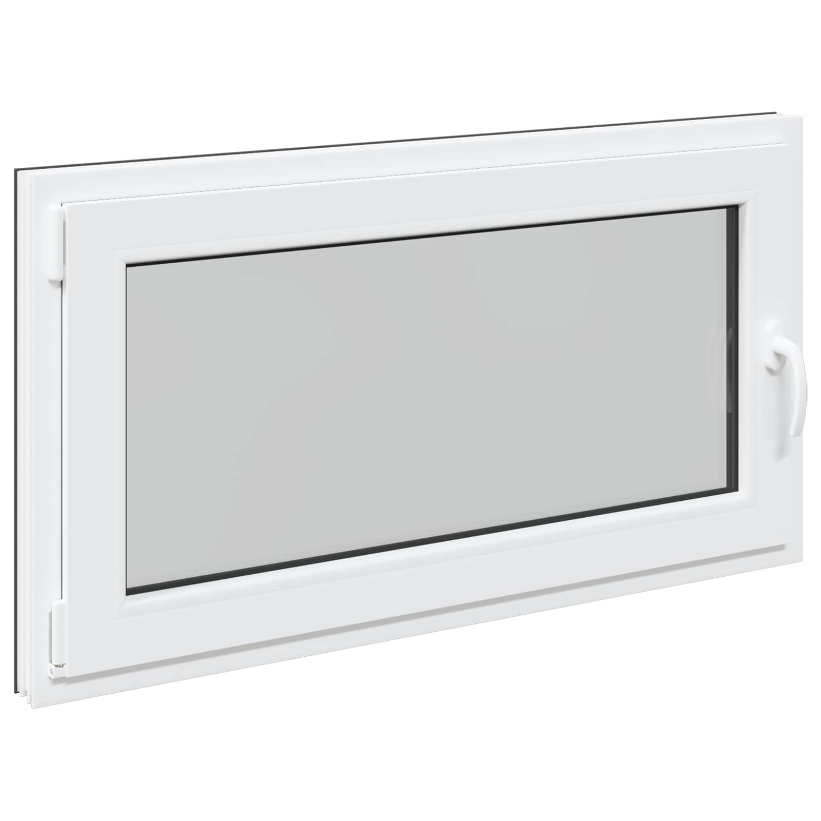Παράθυρο Κάτω Στρώματος RISOR Ανθρακί 110 x 60 cm PVC και Γυαλί - Pakobazaar