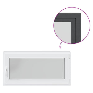 Παράθυρο Κάτω Στρώματος RISOR Ανθρακί 120 x 60 cm PVC και Γυαλί - Pakobazaar