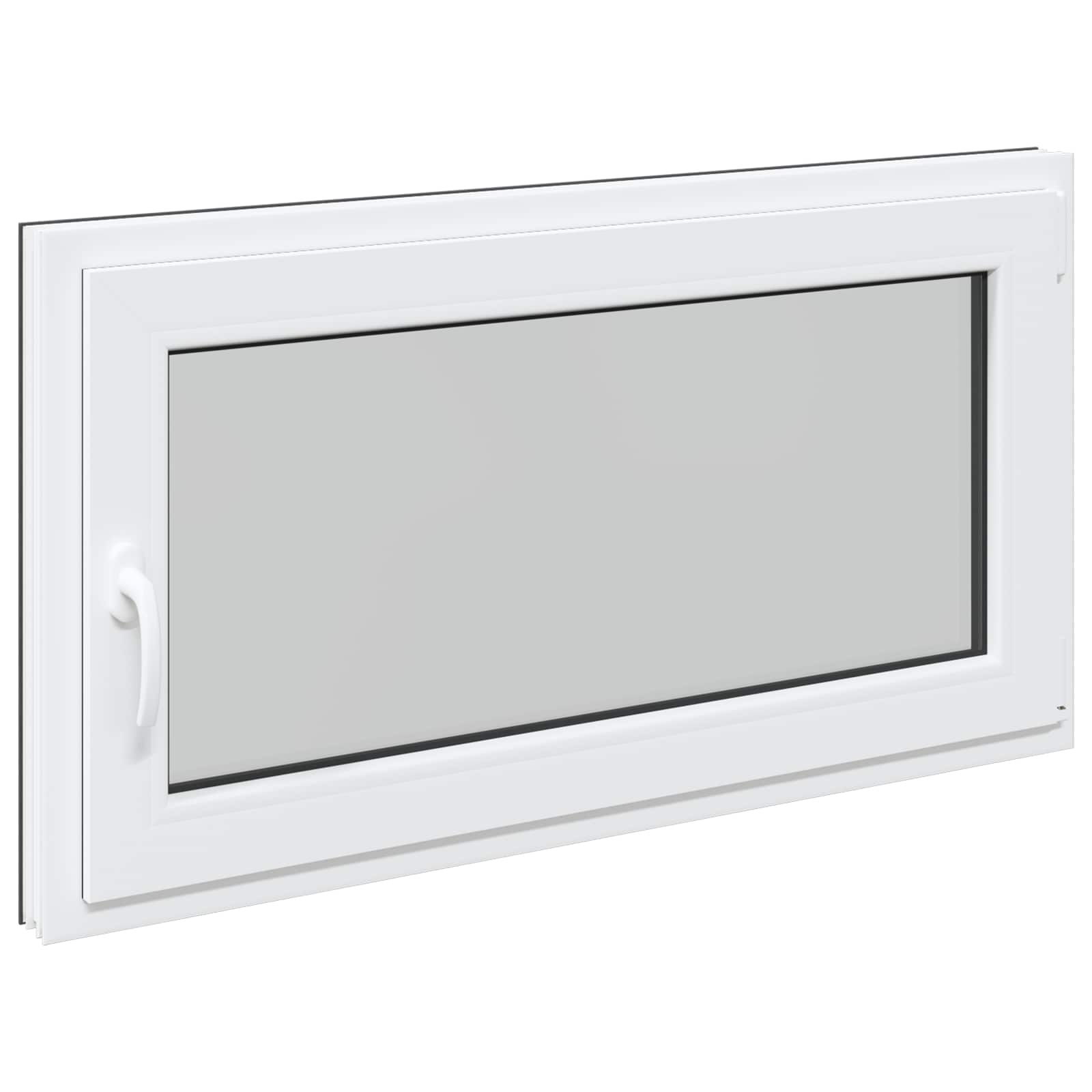 Παράθυρο Κάτω Στρώματος RISOR Ανθρακί 120 x 60 cm PVC και Γυαλί - Pakobazaar