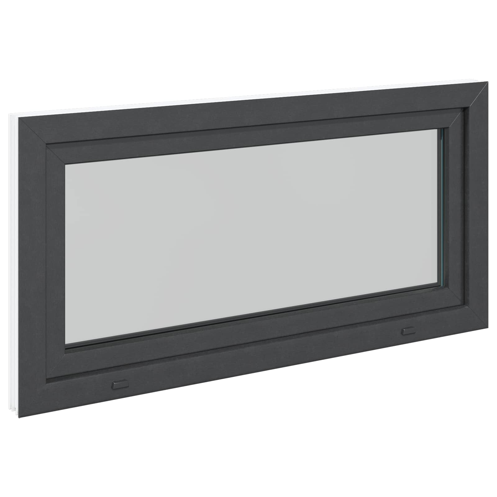 Παράθυρο Κάτω Στρώματος RISOR Ανθρακί 120 x 60 cm PVC και Γυαλί - Pakobazaar