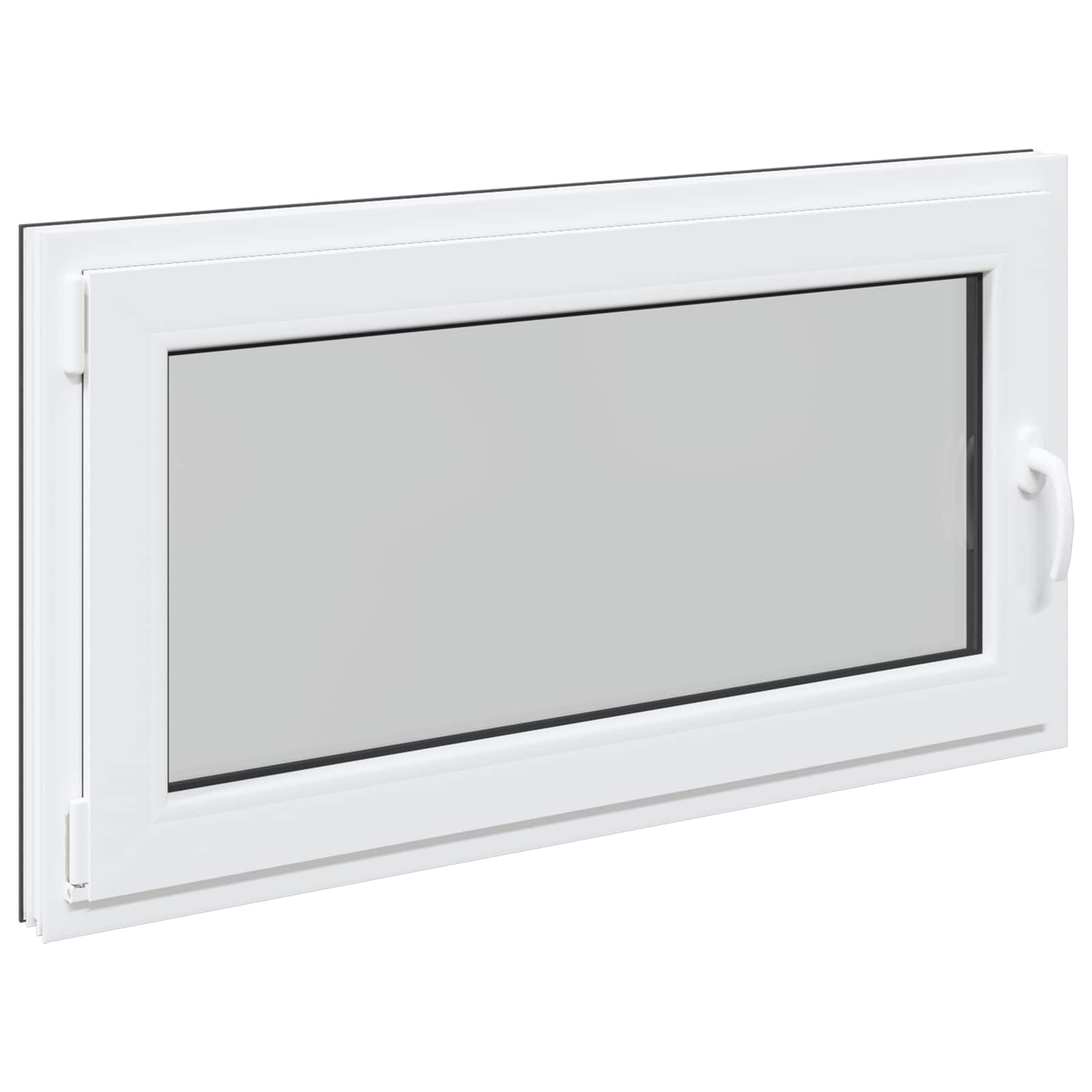 Παράθυρο Κάτω Στρώματος RISOR Ανθρακί 120 x 60 cm PVC και Γυαλί - Pakobazaar