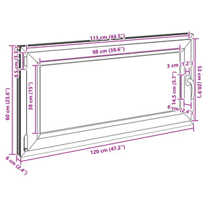 Παράθυρο Κάτω Στρώματος RISOR Ανθρακί 120 x 60 cm PVC και Γυαλί - Pakobazaar