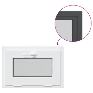 Παράθυρο Κάτω Στρώματος RISOR 60 x 40 cm PVC και Γυαλί Ανθρακί - Pakobazaar