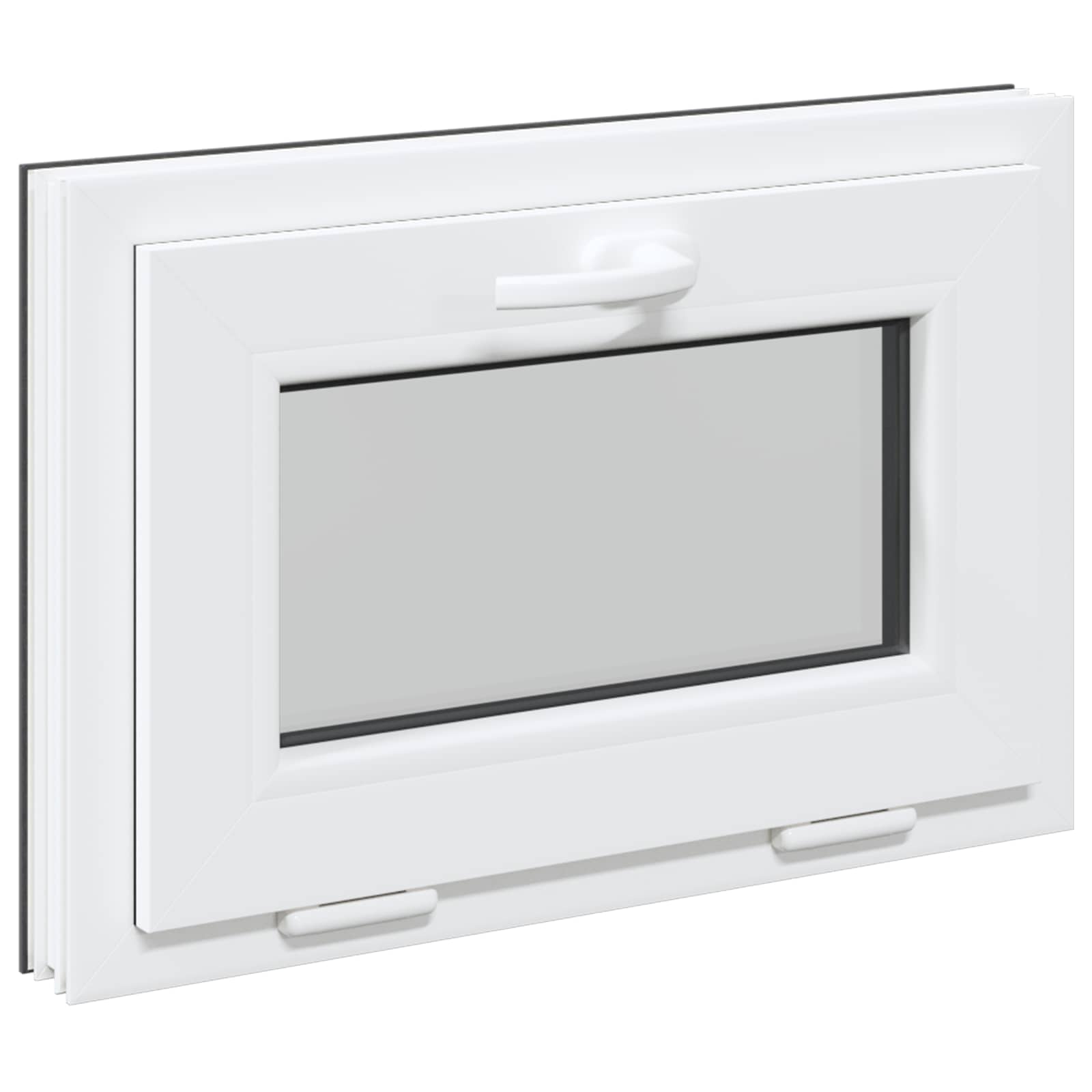 Παράθυρο Κάτω Στρώματος RISOR 60 x 40 cm PVC και Γυαλί Ανθρακί - Pakobazaar