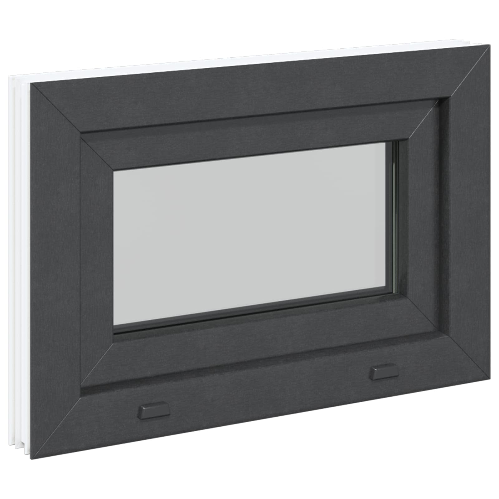 Παράθυρο Κάτω Στρώματος RISOR 60 x 40 cm PVC και Γυαλί Ανθρακί - Pakobazaar