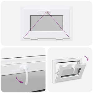 Παράθυρο Κάτω Στρώματος RISOR 60 x 40 cm PVC και Γυαλί Ανθρακί - Pakobazaar