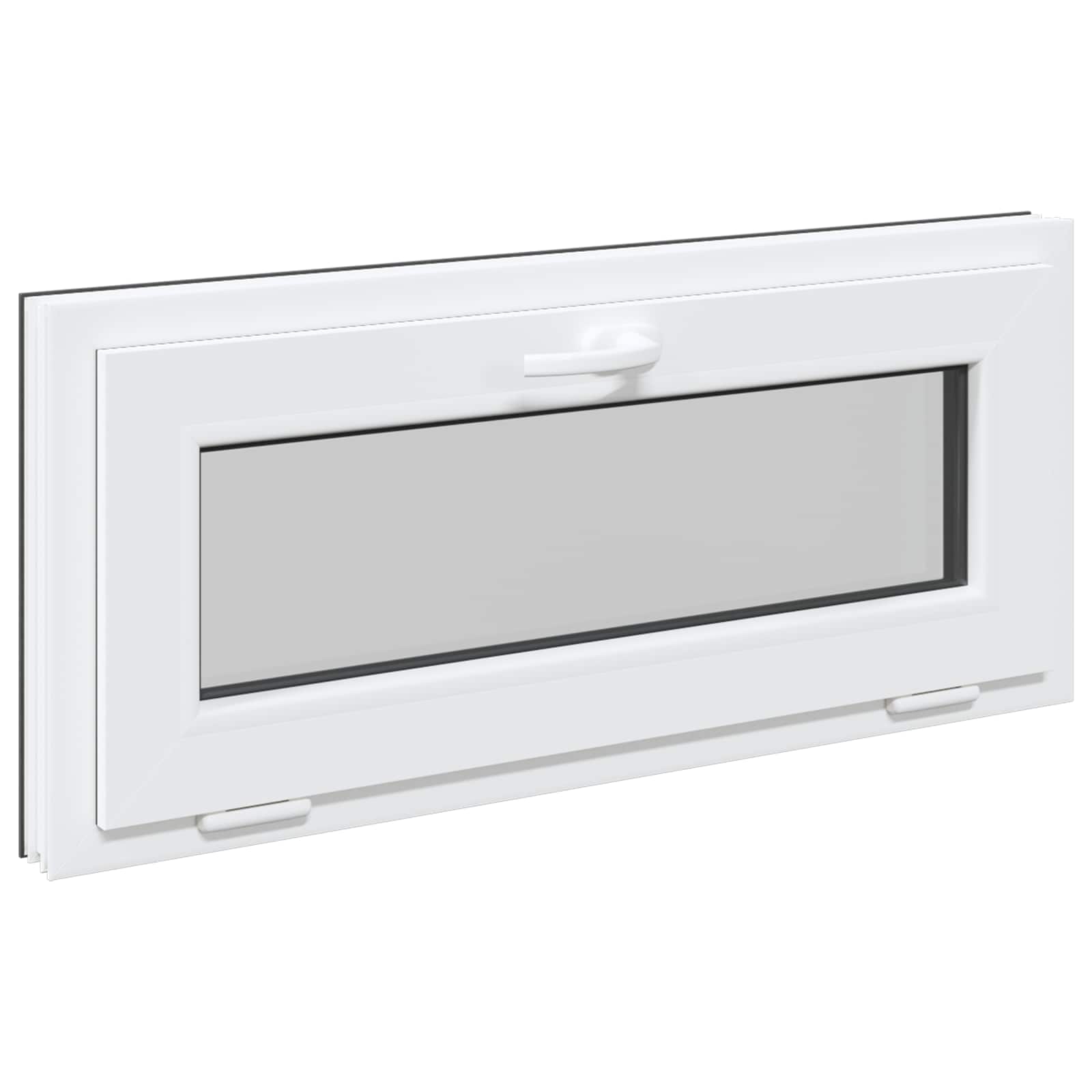 Παράθυρο Κάτω Στρώματος RISOR 90 x 40 cm PVC και Γυαλί Ανθρακί - Pakobazaar