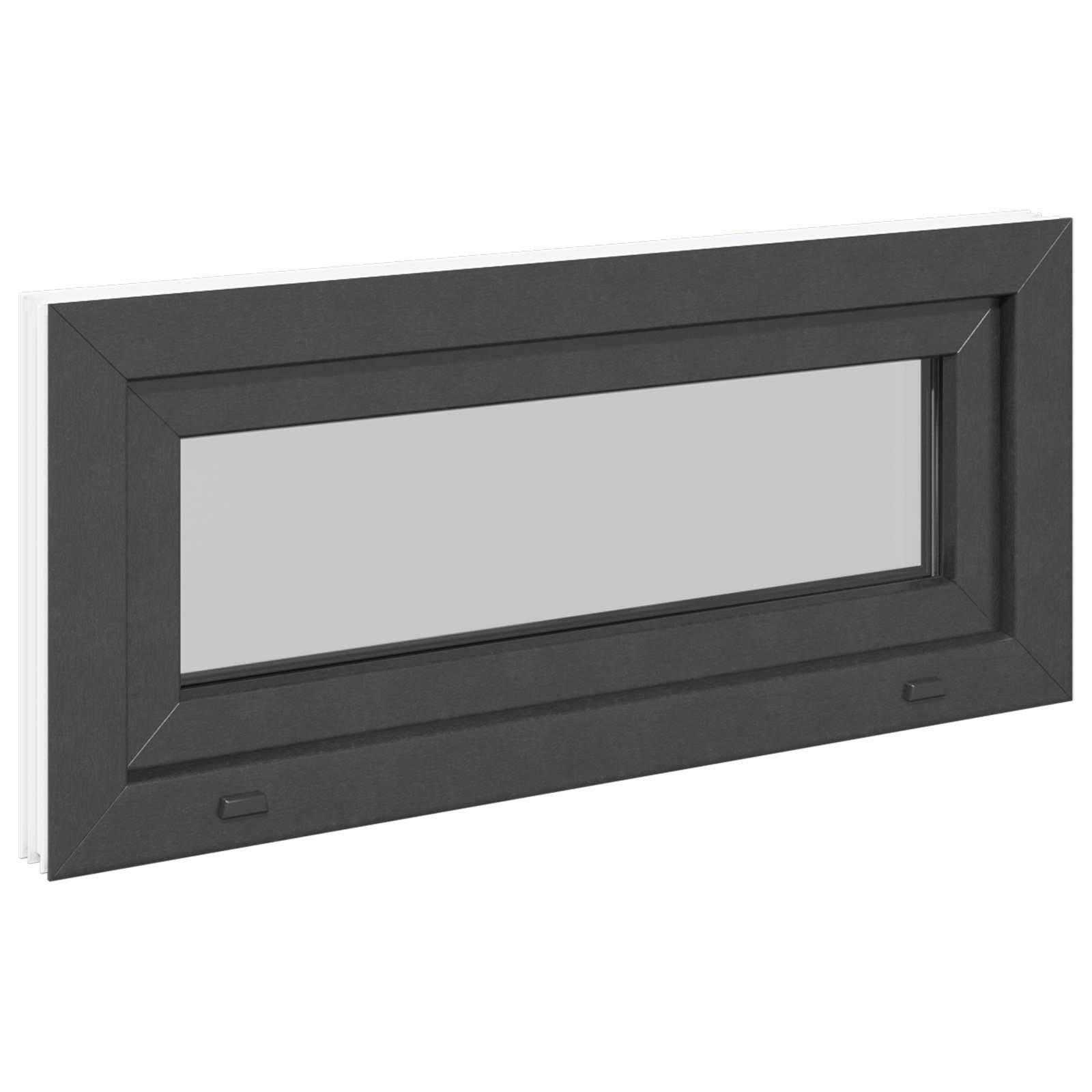 Παράθυρο Κάτω Στρώματος RISOR 90 x 40 cm PVC και Γυαλί Ανθρακί - Pakobazaar