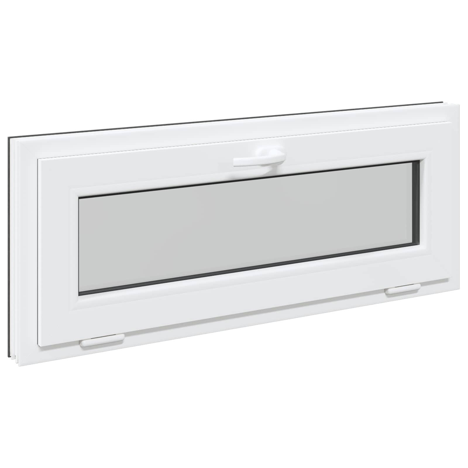 Παράθυρο Κάτω Στρώματος RISOR 100 x 40 cm PVC και Γυαλί Ανθρακί - Pakobazaar
