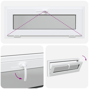 Παράθυρο Κάτω Στρώματος RISOR 100 x 40 cm PVC και Γυαλί Ανθρακί - Pakobazaar