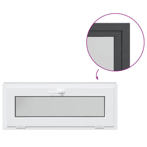 Παράθυρο Κάτω Στρώματος RISOR 110 x 40 cm PVC και Γυαλί Ανθρακί - Pakobazaar