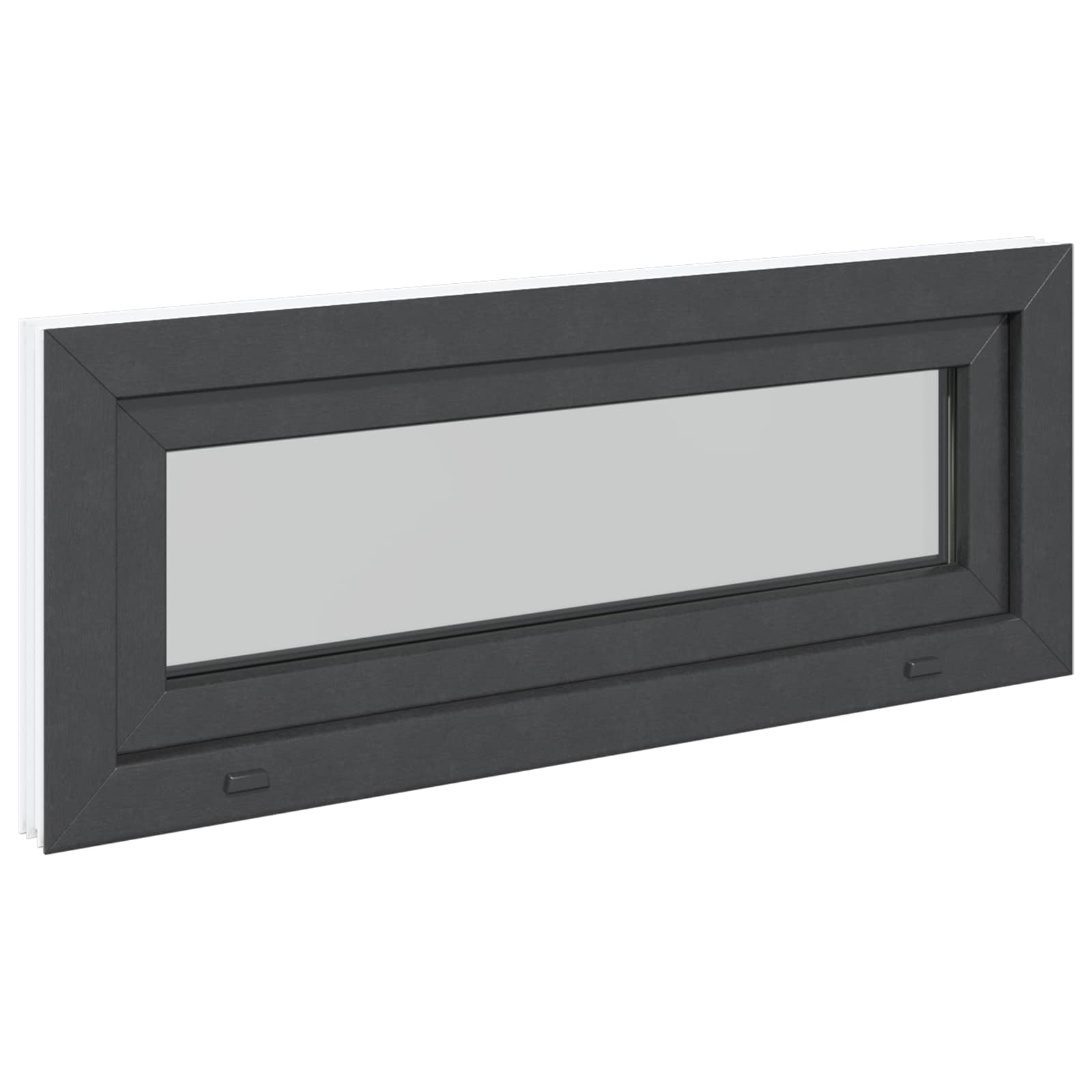 Παράθυρο Κάτω Στρώματος RISOR 110 x 40 cm PVC και Γυαλί Ανθρακί - Pakobazaar
