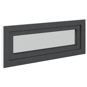 Παράθυρο Κάτω Στρώματος RISOR 110 x 40 cm PVC και Γυαλί Ανθρακί - Pakobazaar